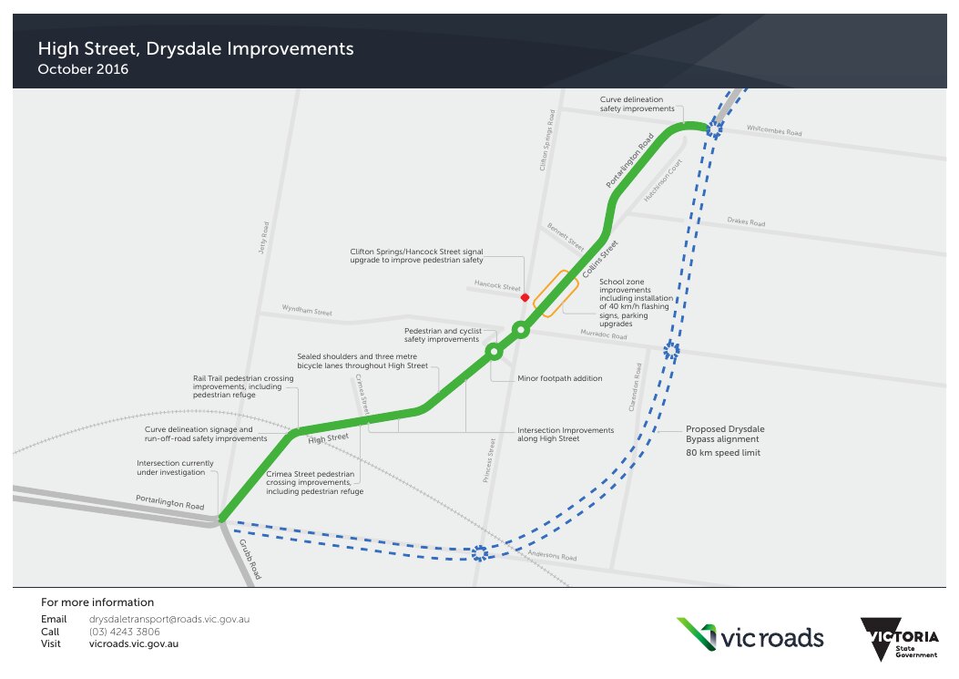 VicRoads Drysdale road improvements map