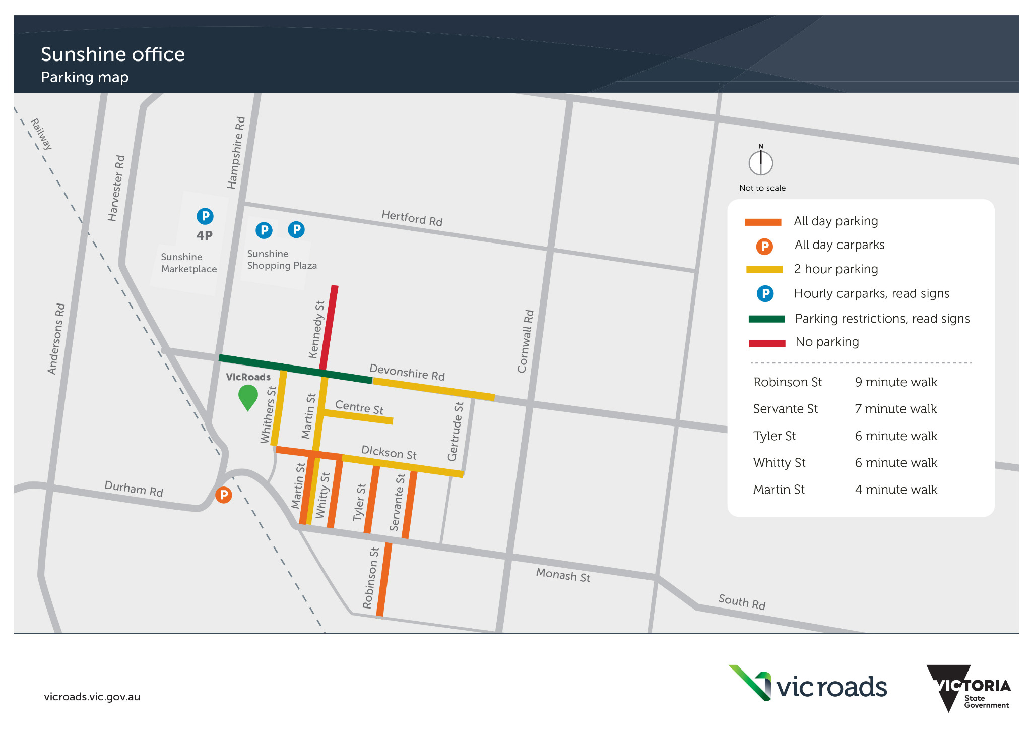 VicRoads Sunshine office parking map
